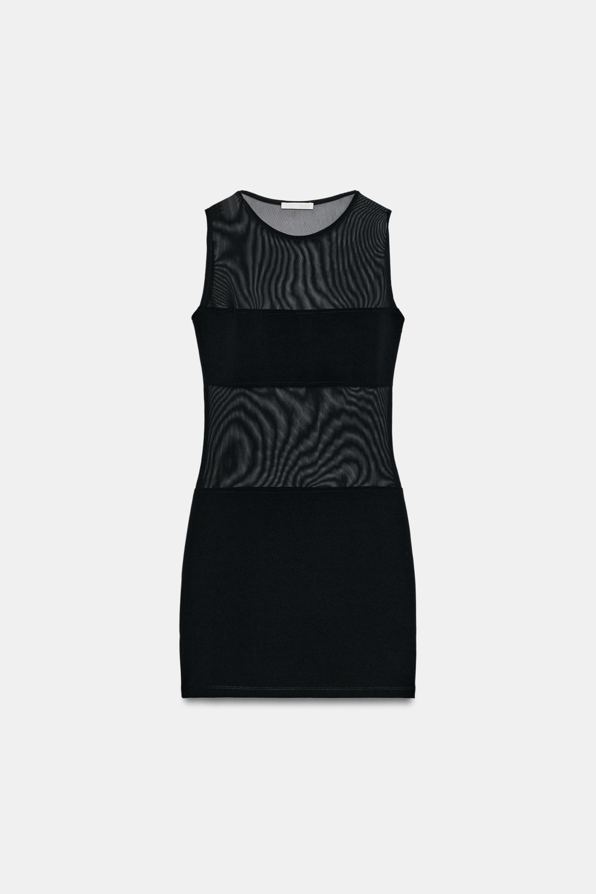 COMBINATION TULLE MINI DRESS